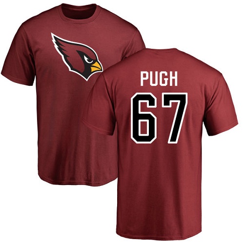 Arizona Cardinals Men Maroon Justin Pugh Name And Number Logo NFL Football #67 T Shirt->nfl t-shirts->Sports Accessory
